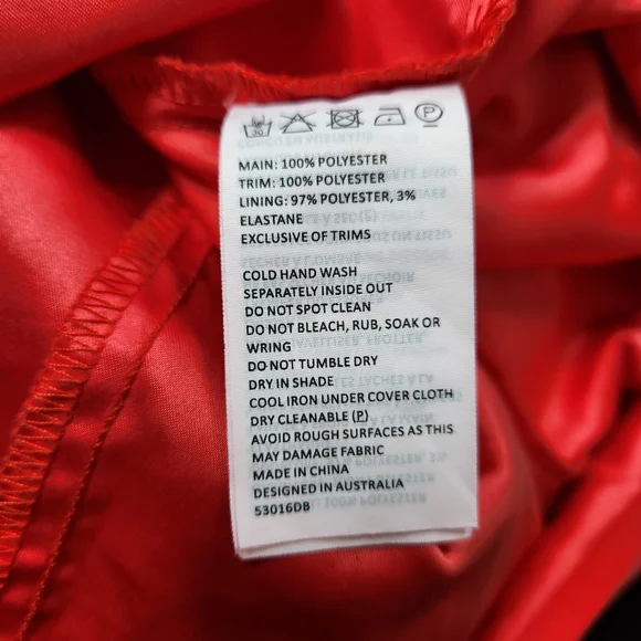 Bardot Elise Crochet Lace Dress in Poppy Red Sleeveless High Neck S/6 - Picture 15 of 15